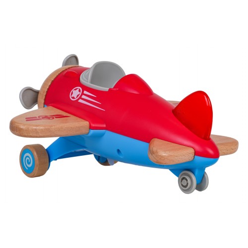 Drevené lietadlo červené