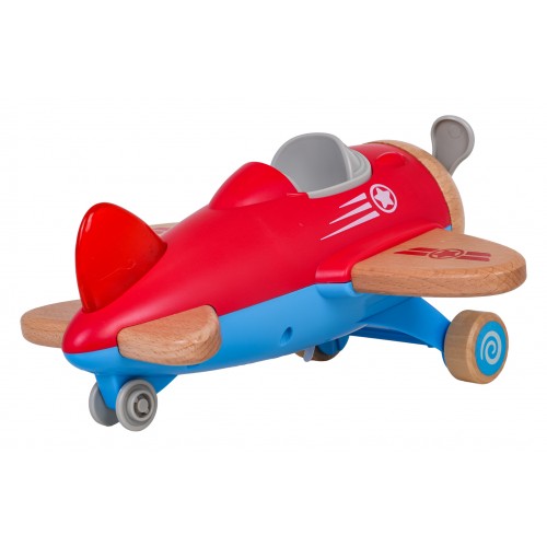 Drevené lietadlo červené