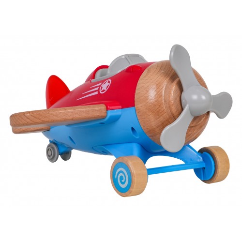 Drevené lietadlo červené