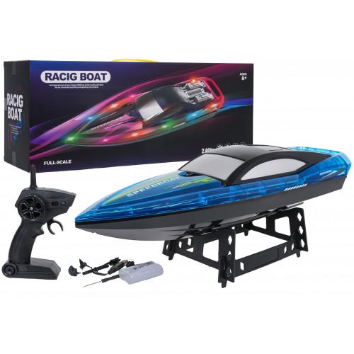 R/C pretekárska loď modrá