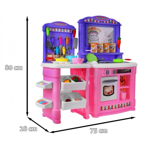 Kuchyňa Dvojsegmentová s tabuľou na kreslenie Ružová