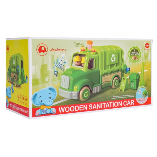 Drevené smetiarske auto