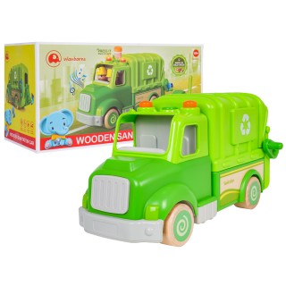 Drevené smetiarske auto