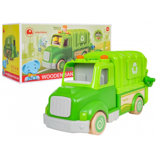 Drevené smetiarske auto