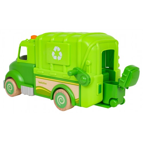 Drevené smetiarske auto