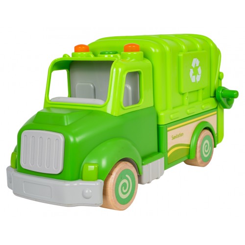 Drevené smetiarske auto