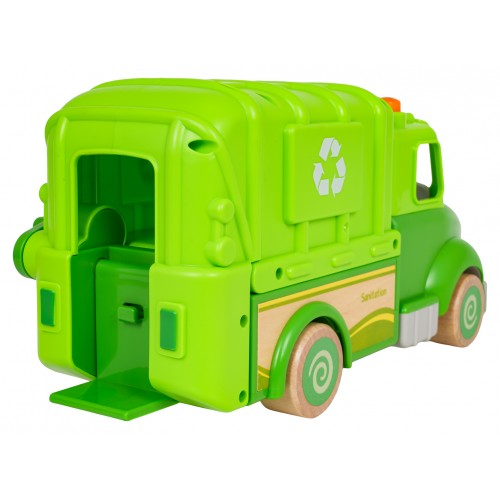 Drevené smetiarske auto