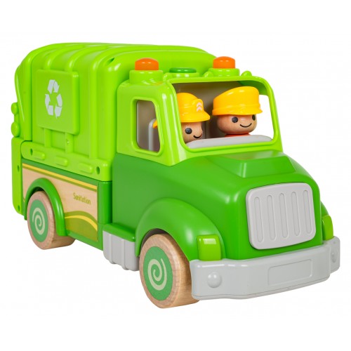 Drevené smetiarske auto