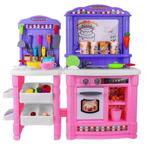 Kuchyňa Dvojsegmentová s tabuľou na kreslenie Ružová