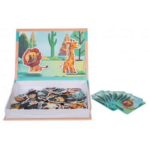 Magnetické puzzle + kniha Safari