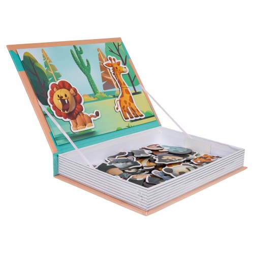 Magnetické puzzle + kniha Safari