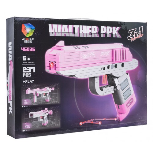 Sada stavebnicových blokov ružovej pištole 237ks.