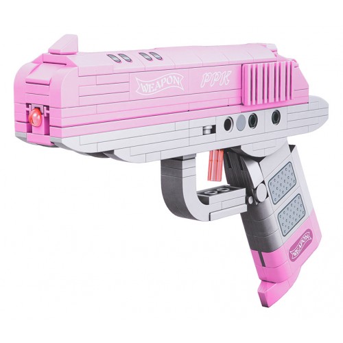 Sada stavebnicových blokov ružovej pištole 237ks.