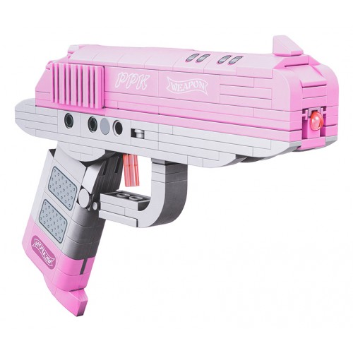 Sada stavebnicových blokov ružovej pištole 237ks.