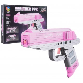 Sada stavebnicových blokov ružovej pištole 237ks.