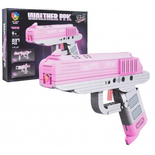 Sada stavebnicových blokov ružovej pištole 237ks.