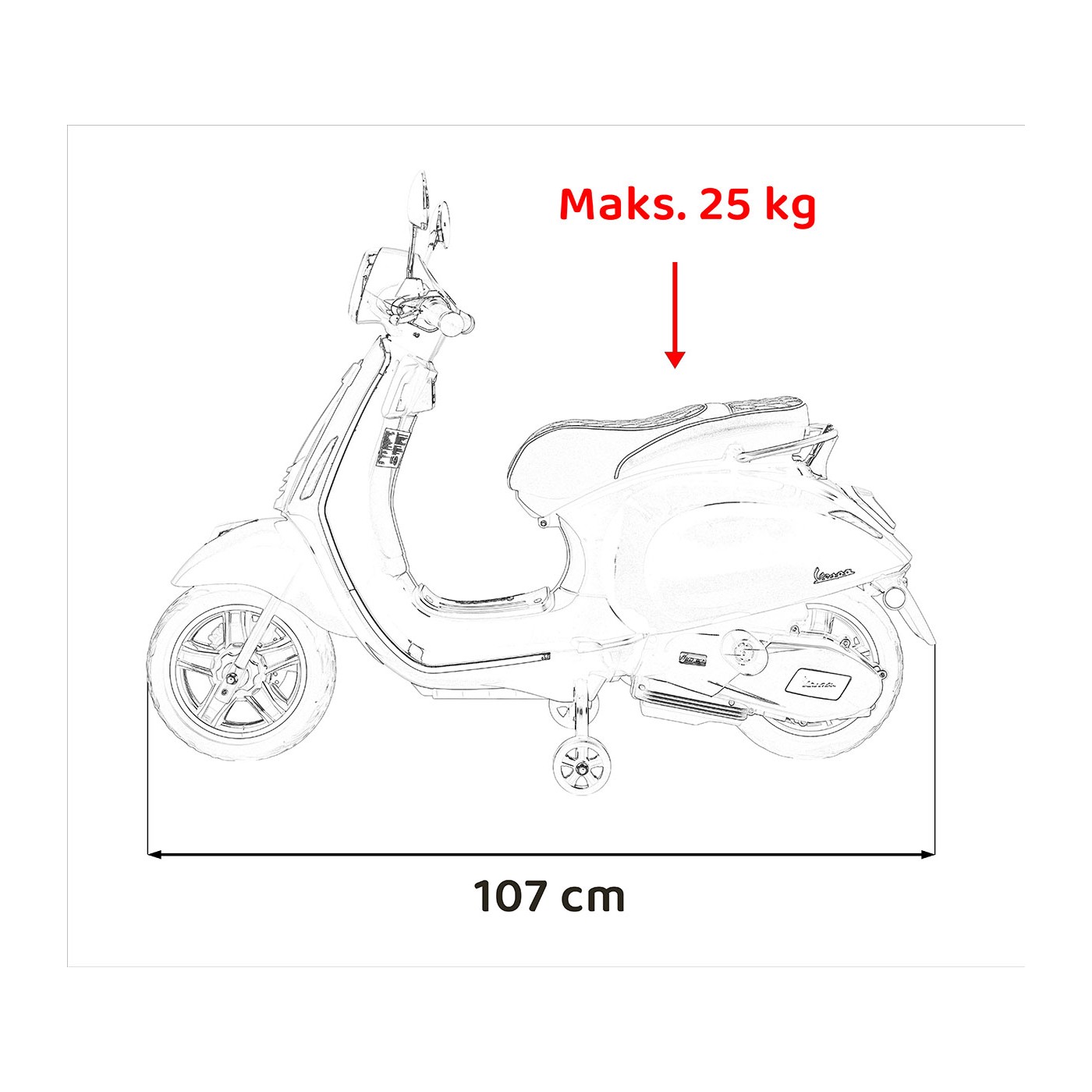 Automobilový skúter Vespa ROMA White