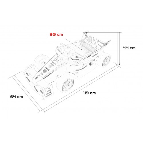 Vozidlo Formula E Porsche Červená