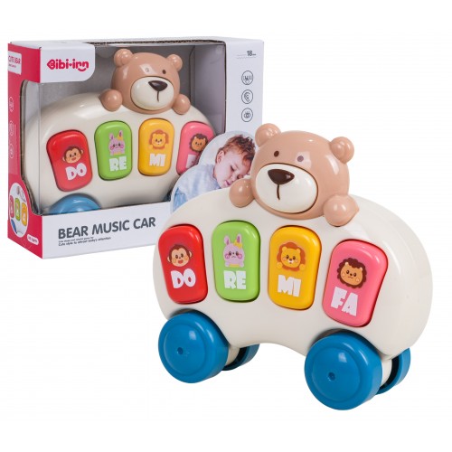 Malý plyšový medvedík s klavírom pre najmenších