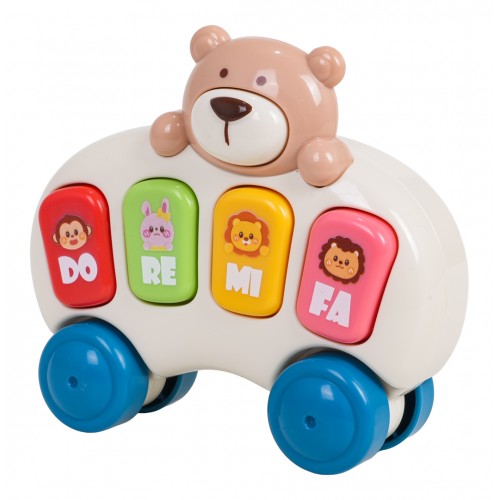 Malý plyšový medvedík s klavírom pre najmenších