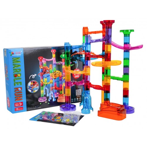 Dráha s guľôčkami svietiacimi v tme, 72 ks.