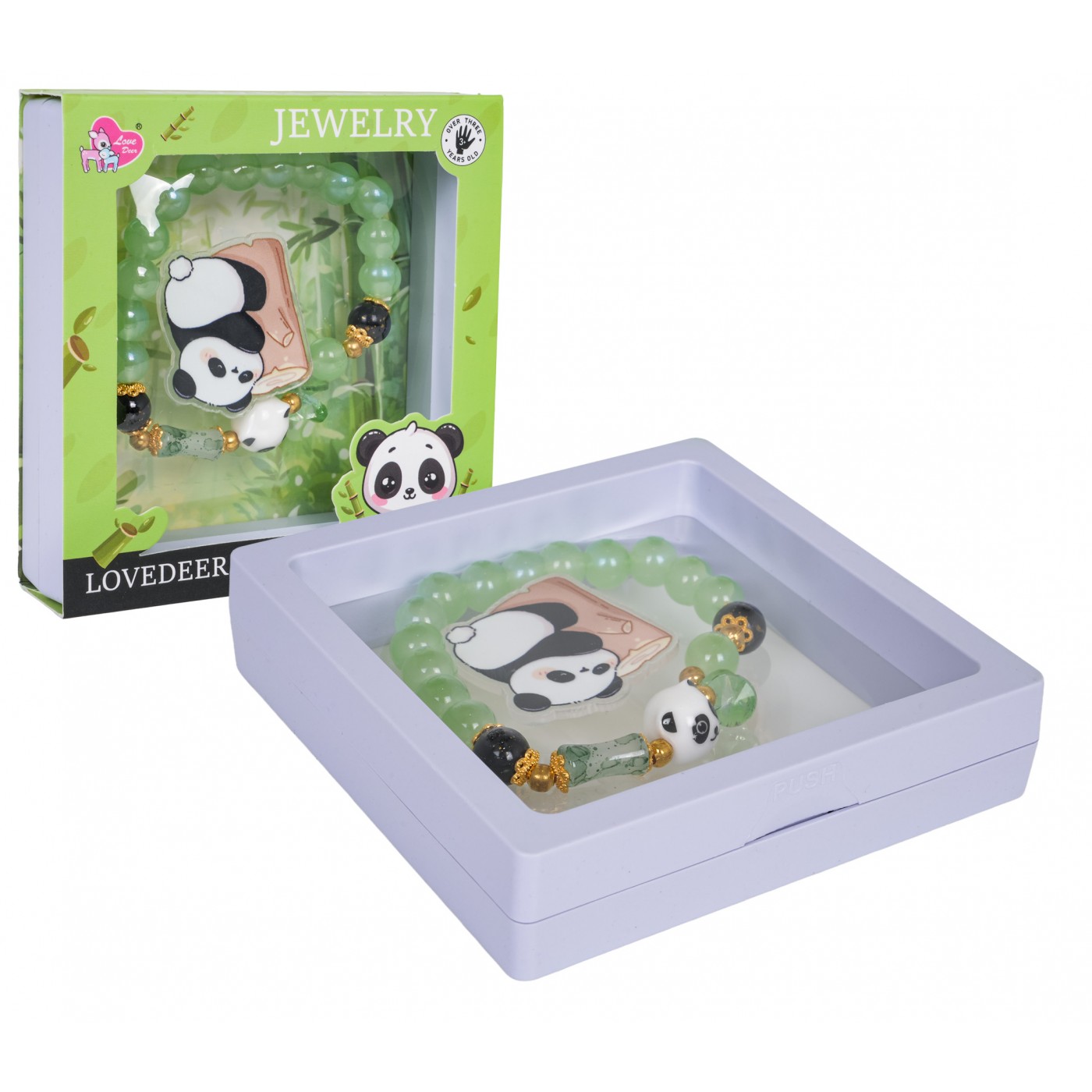 Sada šperkov s náramkom Panda Green