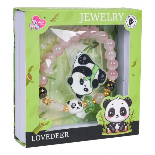 Sada šperkov s náramkom Panda Pink