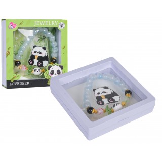 Sada šperkov Panda modrý náramok
