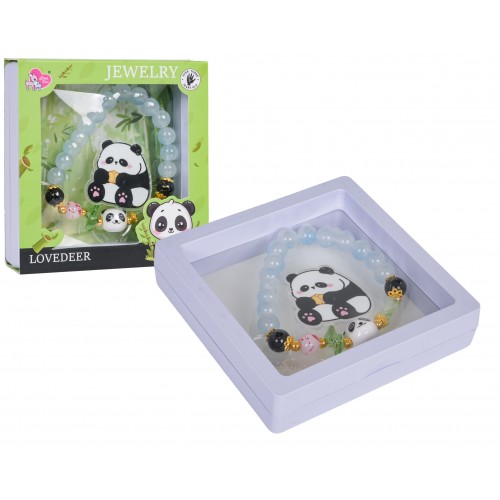 Sada šperkov Panda modrý náramok