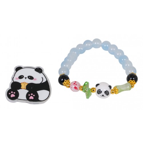 Sada šperkov Panda modrý náramok