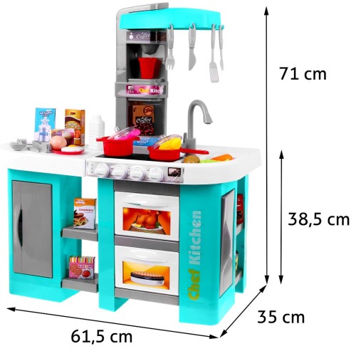 Kuchyňa s Chladničkou Digestor Kohútik s Vodou Modrá