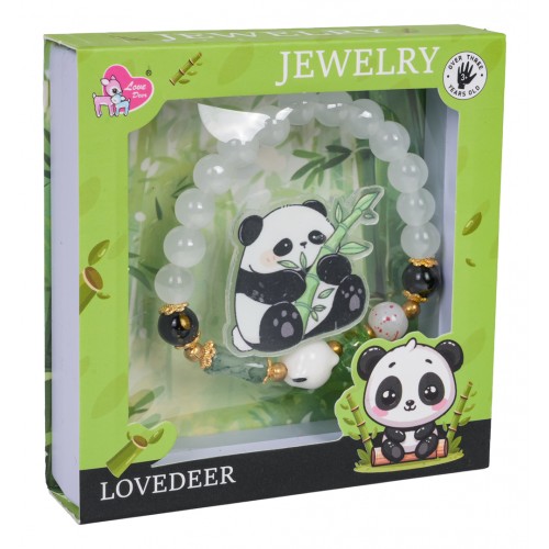Sada šperkov s bielym náramkom Panda
