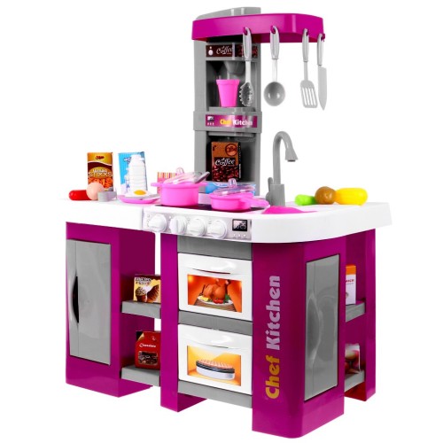 Kuchyňa s Chladničkou Digestor Kohútik s Vodou Ružová