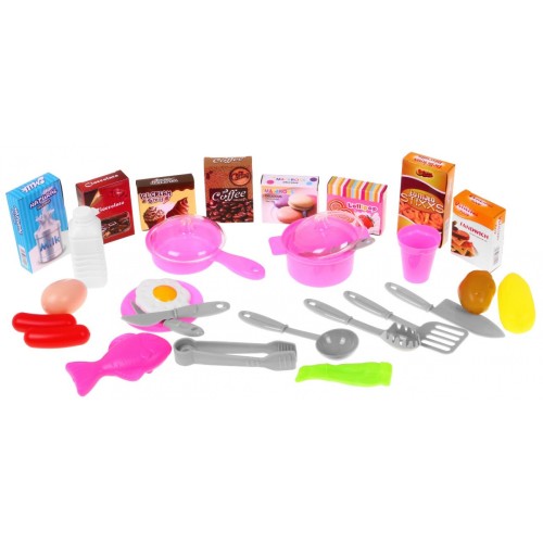 Kuchyňa s Chladničkou Digestor Kohútik s Vodou Ružová