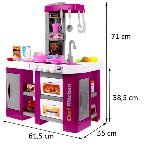 Kuchyňa s Chladničkou Digestor Kohútik s Vodou Ružová