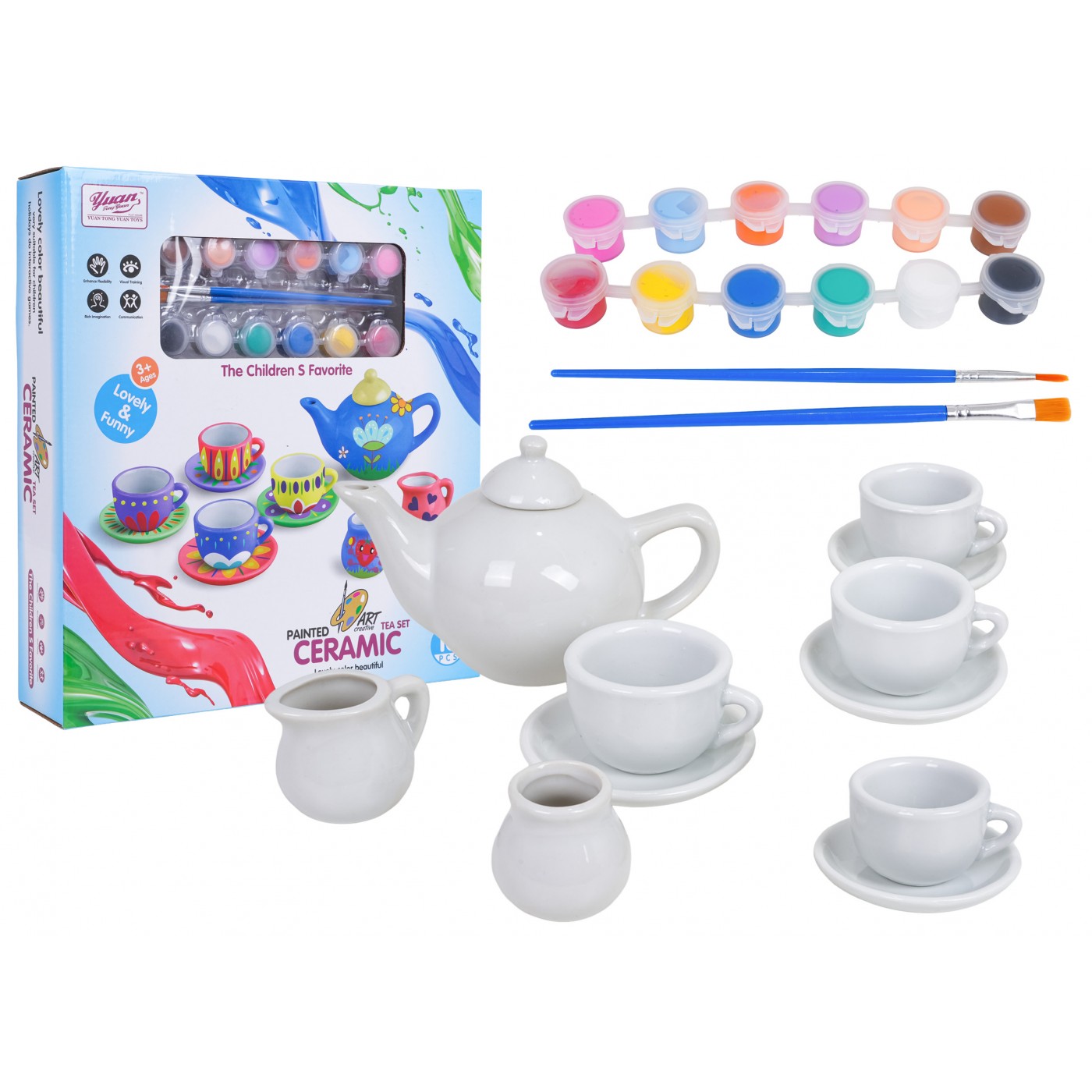 Keramická súprava na maľovanie čaju