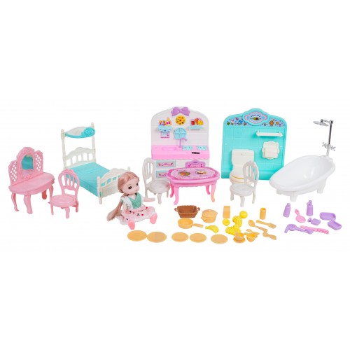 Domček pre bábiky + doplnky