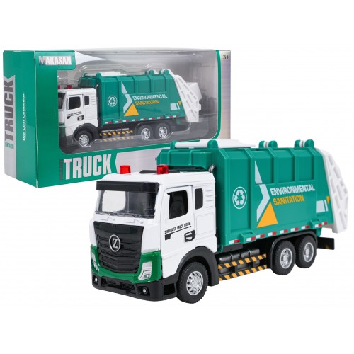 Kovové smetiarske auto s funkciou svetla