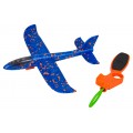 Modrá súprava lietadla 2v1 s odpaľovacím zariadením
