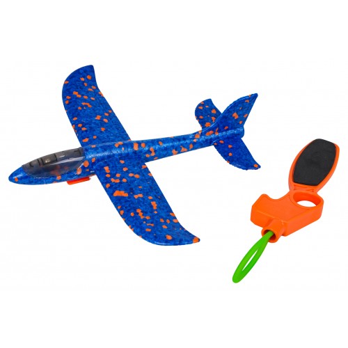 Modrá súprava lietadla 2v1 s odpaľovacím zariadením