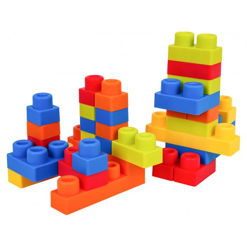 Súprava mäkkých blokov + odkladacia stolička modrá