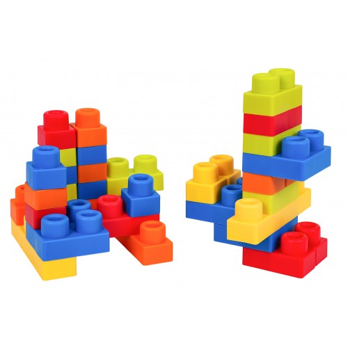 Súprava mäkkých blokov + odkladacia stolička modrá