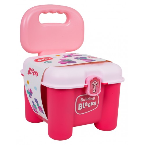 Súprava mäkkých elektrických tehál + ružové úložné kreslo