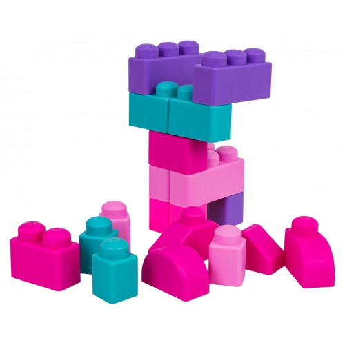 Súprava mäkkých elektrických tehál + ružové úložné kreslo