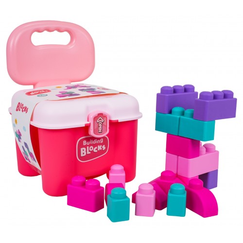 Súprava mäkkých elektrických tehál + ružové úložné kreslo