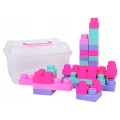Sada mäkkých blokov 32 kusov. Ružový + kufor