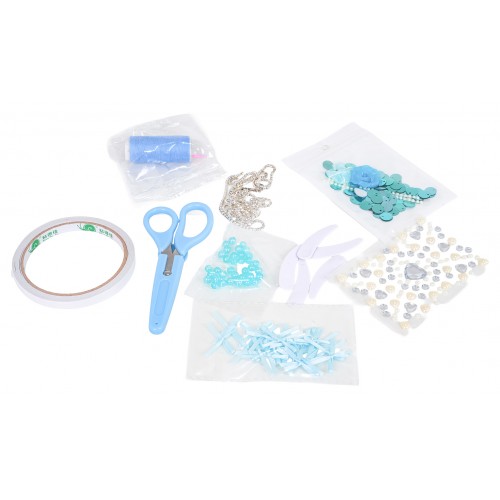 Malá dizajnérska súprava, modré materiály + príslušenstvo