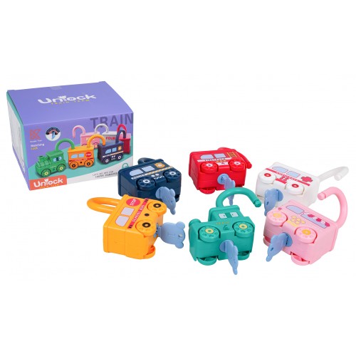 Vláčikodráha s vagónmi s visiacim zámkom