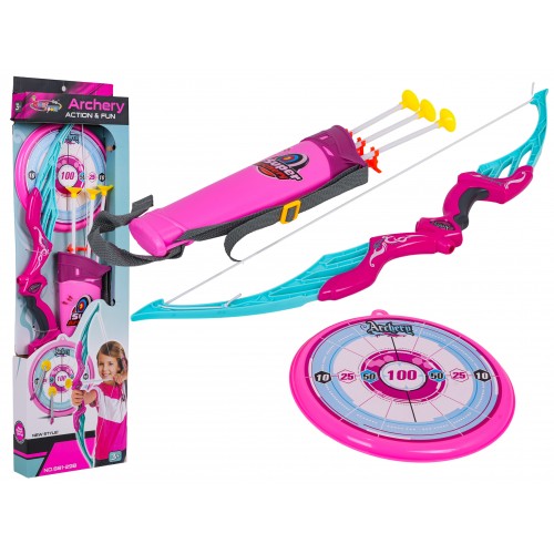 Sada ružového lukostrelca + príslušenstvo