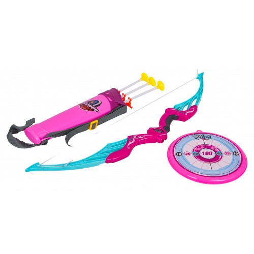 Sada ružového lukostrelca + príslušenstvo